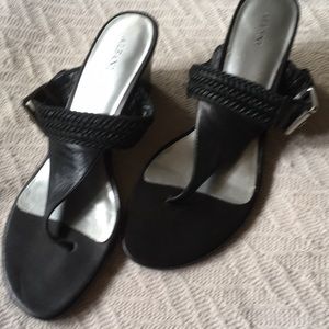 New women’s ALFANI Slip-On Black Leather shoes 9M